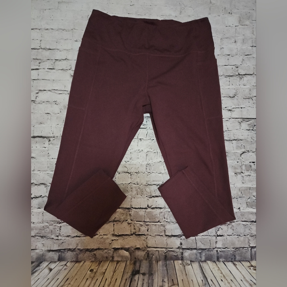 Danskin Burgundy Leggings Workout Gym size xl